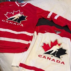Nike Red and White Canada hockey Team Jersey